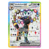 A holographic Pokémon EX Umbreon trading card with a rainbow iridescent border, featuring Umbreon with gem accessories, the text 'Umbreon EX', and a shiny foil background.