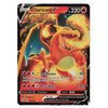 A Charizard V Pokémon trading card from the V-Prime expansion, featuring a fiery orange and yellow illustration on a black card frame with red and orange text boxes.