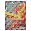 A holographic Pokémon trading card featuring Moltres EX from Team Rocket's Basic set, with a fiery yellow and orange illustration of the bird Pokémon and a dark gray holographic border.