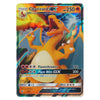 A holographic Charizard GX Pokémon trading card with a vibrant orange and yellow dragon illustration, set against a plain white background.
