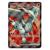 A single Pokémon trading card featuring Reshiram GX, shown against a plain white background. The card has a black border and displays artwork of a silver-white dragon with red and orange glowing effects behind it.