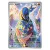 A holographic Pokémon TCG card featuring the Basic Pokémon Sawk, with blue, yellow, and orange artwork on a silver card border.