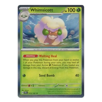 Rare Holo Whimsicott 015/162 Temporal Forces Pokémon Card by PokeTCG