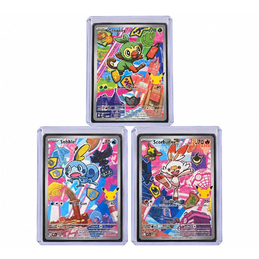 Grookey 052, Scorbunny 053 & Sobble 054 30th Anniversary Promo Pokémon Card Set