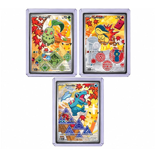 Chikorita 046, Cyndaquil 047 & Totodile 048 Mega Evolution Promo Pokémon Card Set