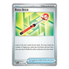 A Pokémon trading card for the Roto-Stick item, featuring a silver border, a green and yellow illustration of the red-and-black stick, and card text on a white background.