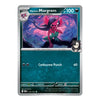 A single Pokémon trading card for Marnie's Morgrem, shown against a plain white background. The card features artwork of the character in a pink and purple environment, with a teal lower section containing the text 'Corkscrew Punch 60'.