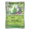 A single Pokémon trading card for Metapod, shown flat against a plain white background. The card has a green and light green design with artwork of a green Metapod in a forest and silver-gray border accents.