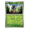 A single Pokémon trading card for Nymble from the Basic set, shown against a plain white background. The card features a green and silver border, artwork of Nymble in a grassy environment, and the text 'Nymble' and 'Rear Kick'.