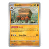 A single Pokémon trading card for Crustle from the Silver Tempest expansion, featuring a detailed illustration of the character on a yellow-orange card face with a silver border.