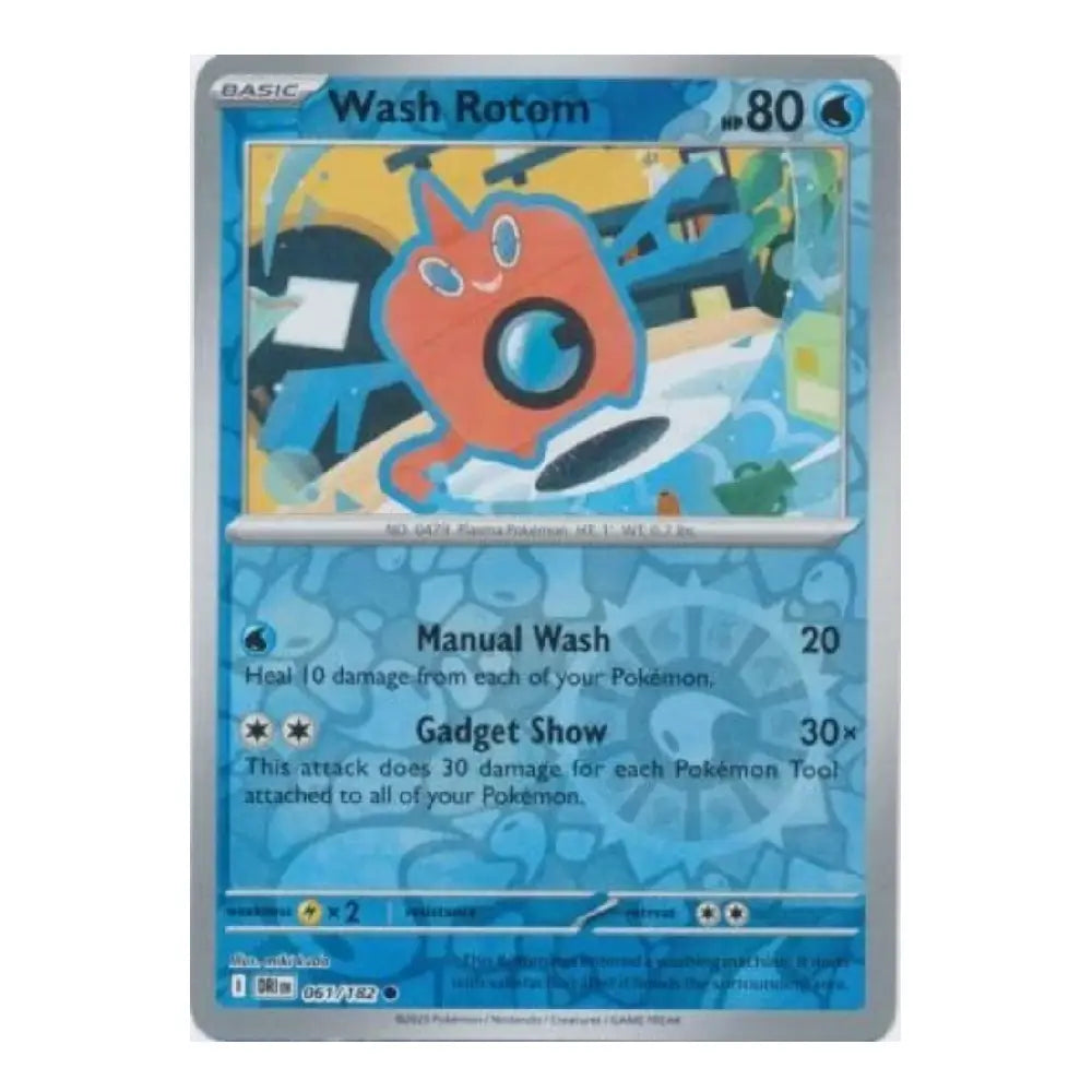 A single Pokémon trading card featuring Wash Rotom from the Blue Skies expansion, shown against a plain white background.