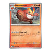 A single Pokémon trading card for Darmanitan from the Silver Tempest expansion, featuring a red fire-breathing creature illustration and orange text boxes on a silver card border.