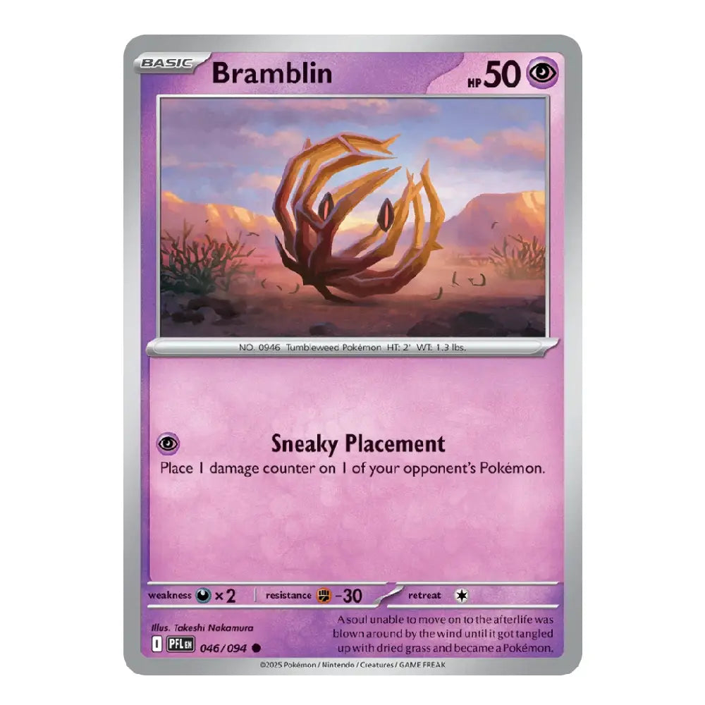 Bramblin Common 046/094 Phantasmal Flames English Pokémon Card