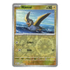 A single Pokémon trading card for Wattrel from the Basic set, shown against a plain white background. The card features Wattrel artwork in flight over blue water, with a gold-toned card face and silver border.