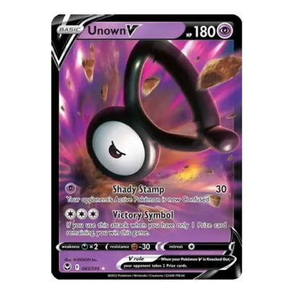 Unown V Ultra Rare 065/195 Silver Tempest English Pokémon Card