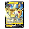 A single Pokémon trading card featuring Ampharos V, shown against a plain white background. The card has a black border with yellow and blue design elements and artwork of a yellow Ampharos with red eyes and a pink tail tip.