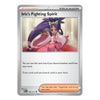 A single Pokémon trading card shown against a plain white background. The card is titled "Iris's Fighting Spirit" and is a Supporter Trainer card from the Arceus expansion, featuring artwork of the character Iris in a pink and purple outfit.