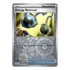 A single Pokémon trading card titled "Energy Retrieval" with a metallic silver border and colorful sci-fi artwork showing blue and green energy spheres on a yellow background.