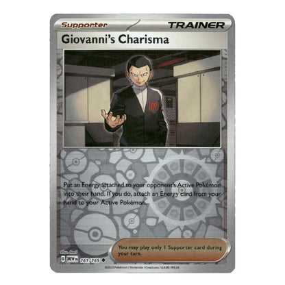 Giovanni's Charisma Uncommon 161/165 Scarlet & Violet 151 English Pokémon Card