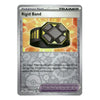 A single Pokémon trading card for the Rigid Band tool, featuring a black and yellow wristband illustration on a silver card with orange and gray artwork.