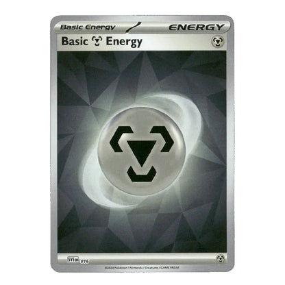 A Pokémon TCG Basic Energy card from the Silver Tempest expansion, featuring a silver border and a dark gray geometric background with a glowing silver orb and black symbol.
