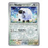 A single Pokémon trading card featuring Wooloo from the Silver Tempest expansion. The card has a silver border, a gray translucent patterned background, and an illustration of a fluffy white sheep with black ears and legs in a flower field.