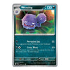 A single Pokémon trading card featuring Weezing, a Stage 1 Return Gas Pokémon. The card has a dark teal-blue text box, a silver border, and artwork of two purple Weezing figures in the center.