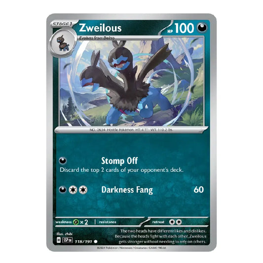 Zweilous Common 118/191 Surging Sparks English Pokémon Card