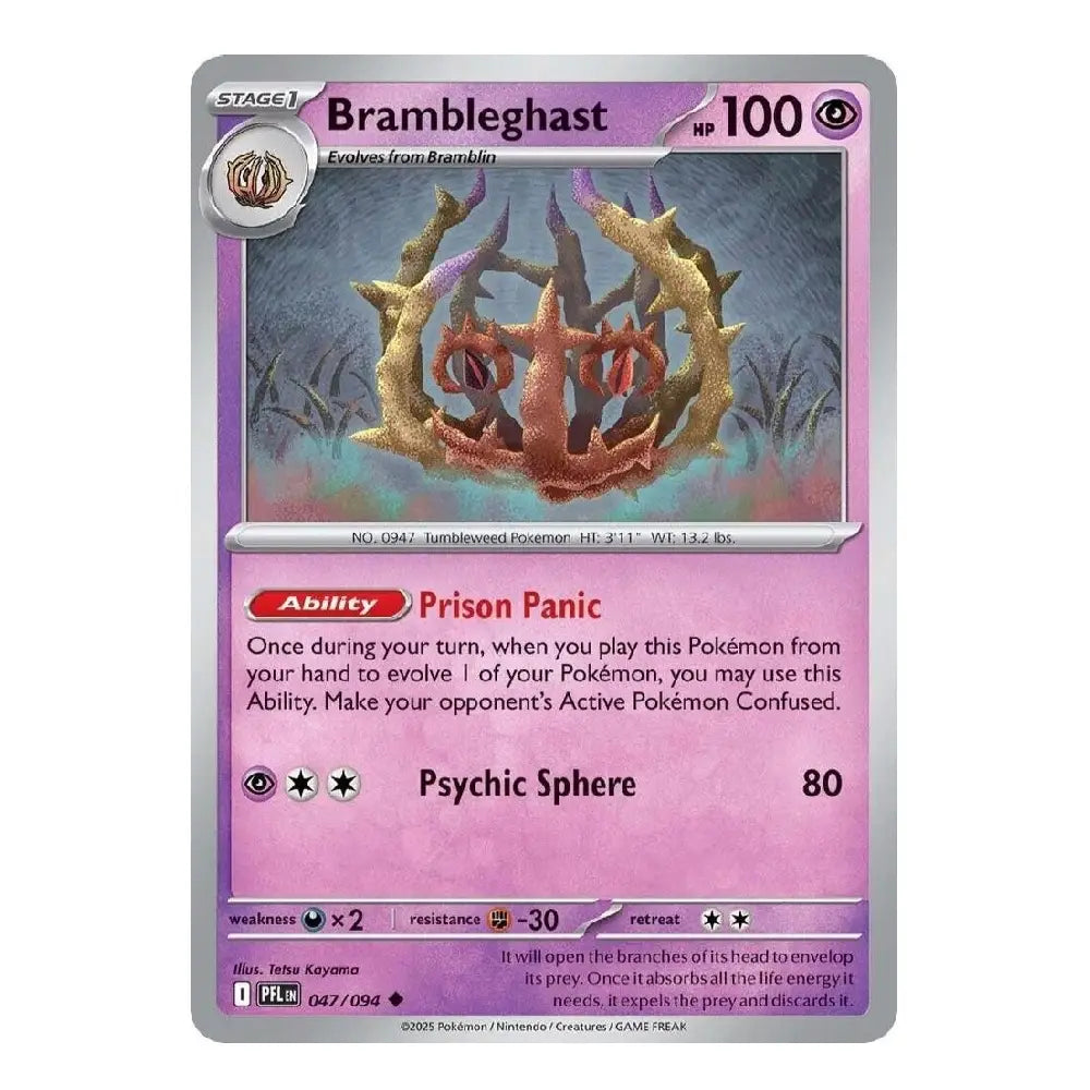 Brambleghast Uncommon 047/094 Phantasmal Flames Reverse Holo English Pokémon Card