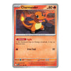 A Charmander Pokémon trading card from the Basic set, featuring the orange and yellow fire-type creature on a silver-bordered card with orange text panels.