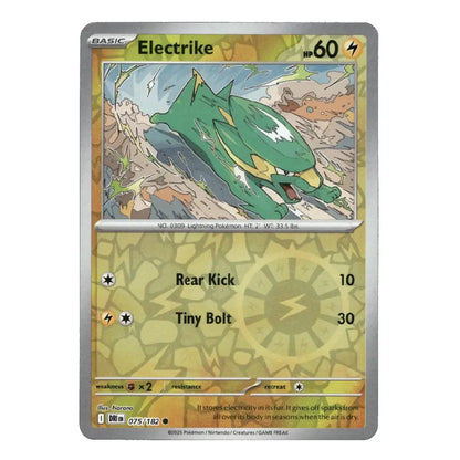 A single Pokémon trading card for Electrike from the Silver Tempest expansion, featuring a green lightning-themed illustration and card stats on a clean white background.