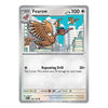 A single Pokémon trading card for Fearow, shown flat against a plain white background. The card features artwork of a brown bird with wings spread, a cityscape illustration, and game text including 'Repeating Drill' and HP 100.