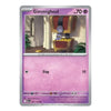 A single Pokémon trading card for Gimmighoul from the Basic set, shown against a plain white background. The card has a silver border, a purple header, and a pink lower section with the character name Gimmighoul, HP 70, and the Slap move.