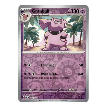 A single Pokémon trading card featuring Granbull, a Stage 1 Pokémon card from the Platinum expansion, shown against a plain white background.