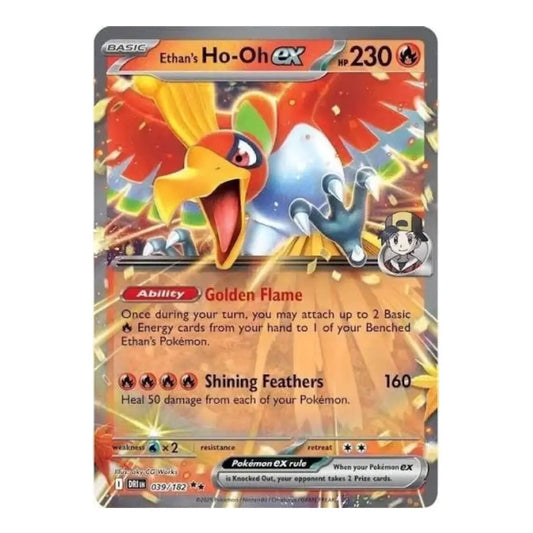 Ethan's Ho-Oh ex Double Rare 039/182 Destined Rivals English Pokémon Card