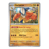 A single Pokémon trading card for Hariyama, shown straight-on against a plain white background. The card has a silver border, orange and yellow text areas, and artwork of a large orange-and-white creature.