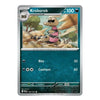 A single Pokémon trading card featuring Krokorok, shown against a plain white background. The card has a silver border, a teal-blue lower text area, and an illustrated scene of Krokorok in a desert landscape in the center.