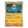 A single Pokémon trading card for Lunatone from the Basic set, shown against a plain white background. The card features a silver border, an orange-yellow text area, and artwork of a crescent moon character in a tree at night.