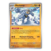 A single Pokémon trading card for Machamp, shown front-facing on a plain white background. The card has a silver border, orange text boxes, and artwork of the Pokémon in the center.