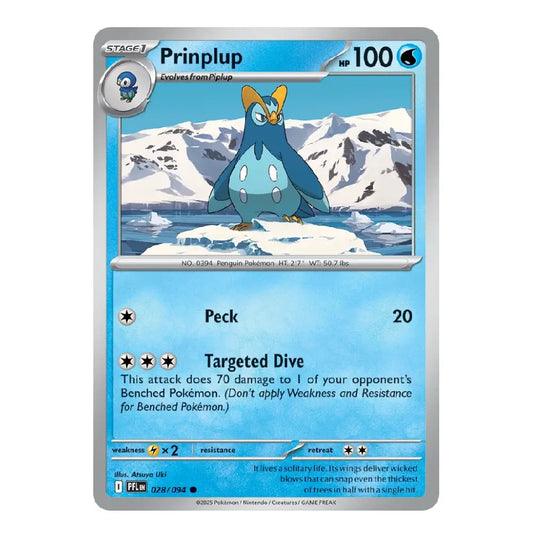 Prinplup Common 028/094 Phantasmal Flames English Pokémon Near Mint/Mint