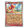 A Pansear Pokémon trading card from the Basic set, featuring artwork of the fire-type creature in a rocky outdoor scene. The card has a silver border and is photographed against a plain white background.