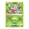 A single Pokémon trading card for Radiant Tsareena from the Basic Set, featuring a yellow border, green lower half, and artwork of the character in the center.