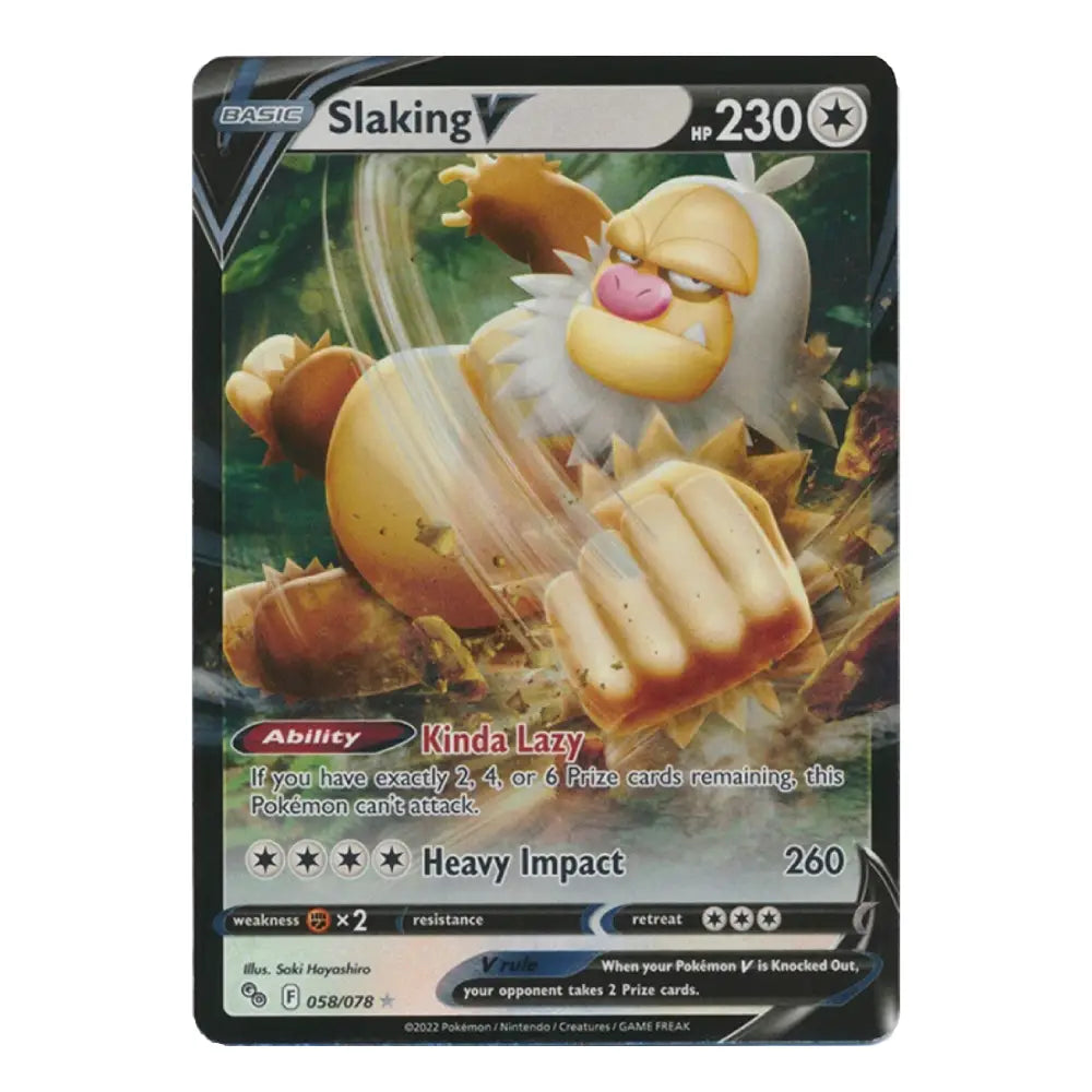 Slaking V Ultra Rare 058/078 Pokémon GO English Pokémon Holo Near Mint
