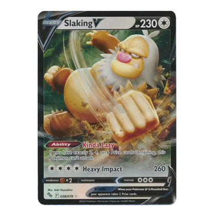 Slaking V Ultra Rare 058/078 Pokémon GO English Pokémon Holo Near Mint