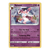 A single Pokémon trading card for Sylveon, shown against a plain white background. The card has a purple and gold design with artwork of the character in a snowy scene.