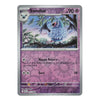 A single Pokémon trading card for Swoobat, shown flat against a plain white background. The card has a purple and pink patterned border, a central artwork panel with Swoobat flying among trees, and text including 'Stage 1', 'HP 90', and 'Happy Return'.