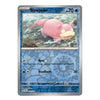 A single Pokémon trading card for Slowpoke from the Basic set, shown against a plain white background. The card features a blue patterned border, a central illustration of the pink Slowpoke swimming in water, and game text including 'Rest' and 'Headbutt'.