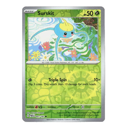 Surskit Common 001/182 Paradox Rift English Pokémon Reverse Holo Near Mint/Mint