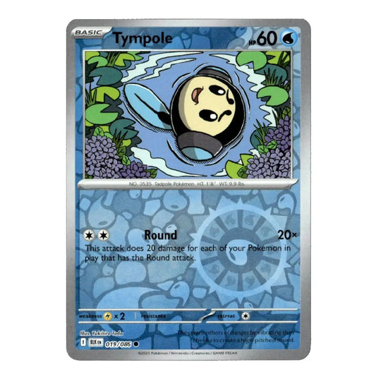 A single Pokémon TCG trading card for Tympole from the Basic set, featuring a blue water-themed design with the character illustration in the center and a silver border.