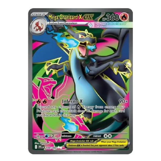 A single Pokémon trading card featuring Mew Giarard X EX, shown against a plain white background. The card has a dark gray border and displays colorful artwork of the character with blue, black, pink, and green tones.